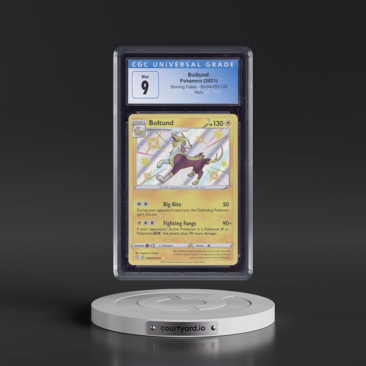 2021 Shining Fates #SV040/SV122 Boltund - Shiny Vault Holo (CGC 9 MINT)