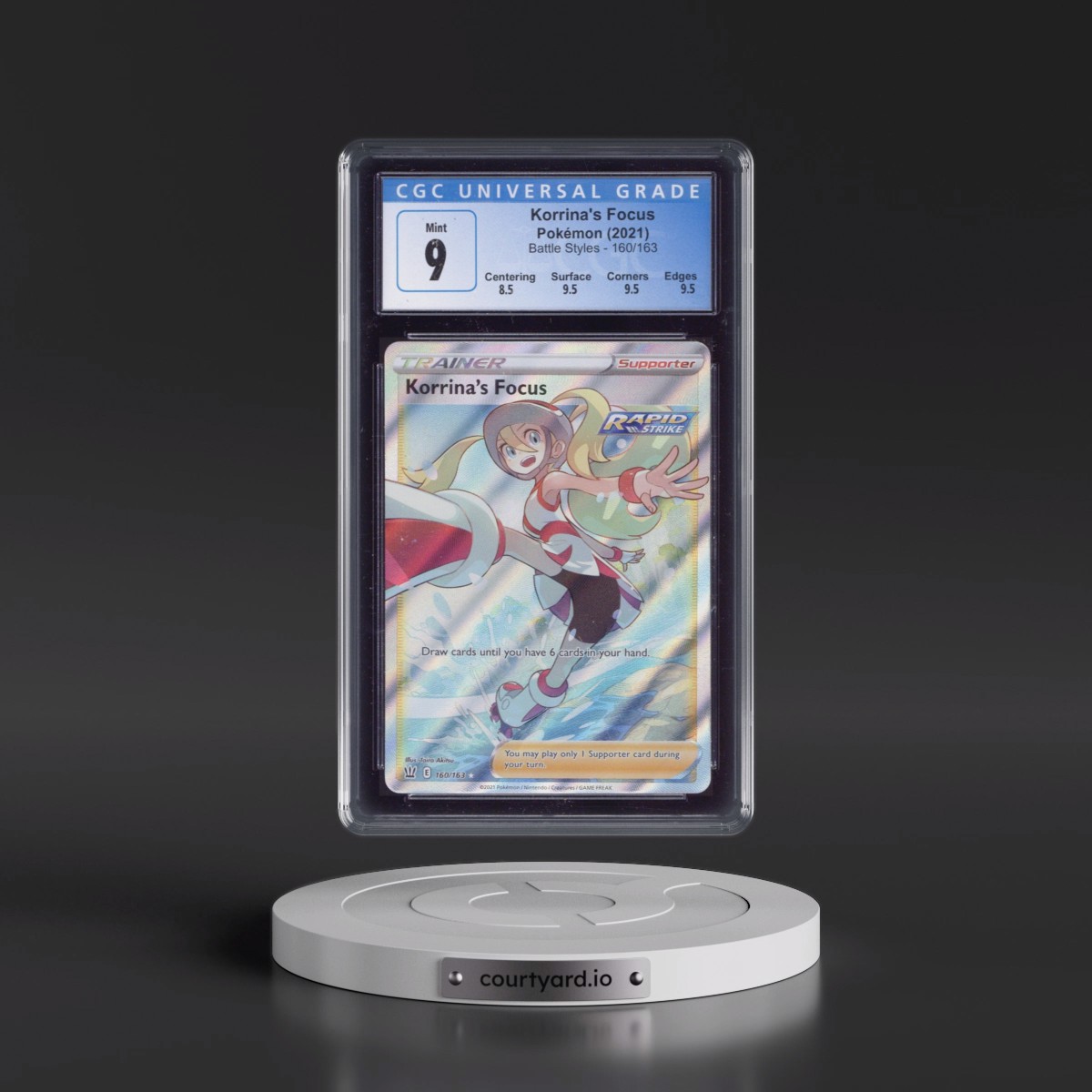 2021 Battle Styles #160/163 Korrina's Focus - Ultra Rare Holo (CGC 9 MINT)