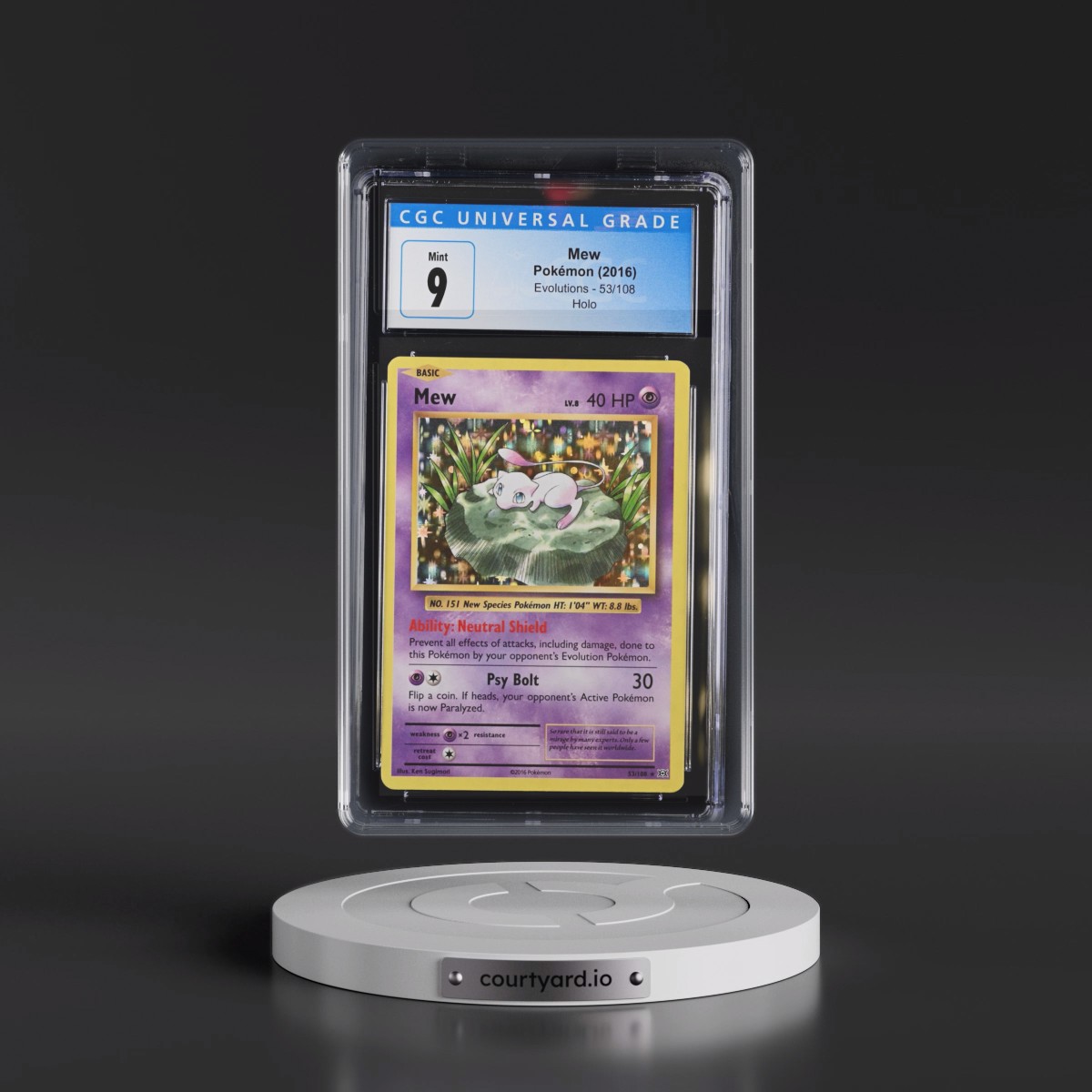 2016 Evolutions #53/108 Mew - Holo (CGC 9 MINT)