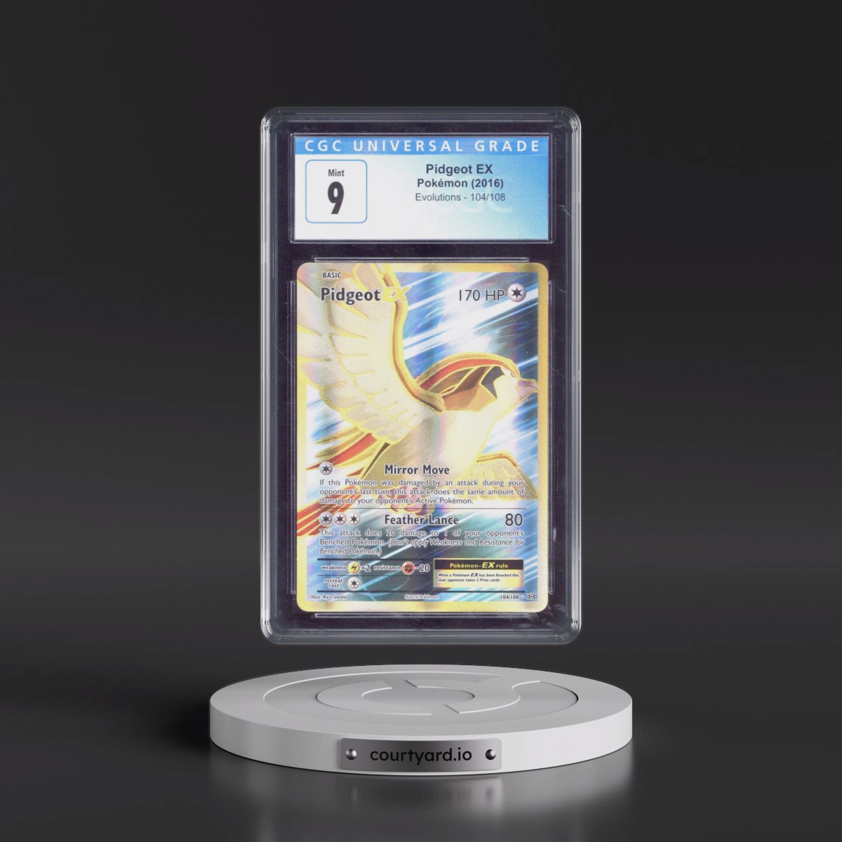2016 Evolutions #104/108 Pidgeot EX - Ultra Rare Holo (CGC 9 MINT)