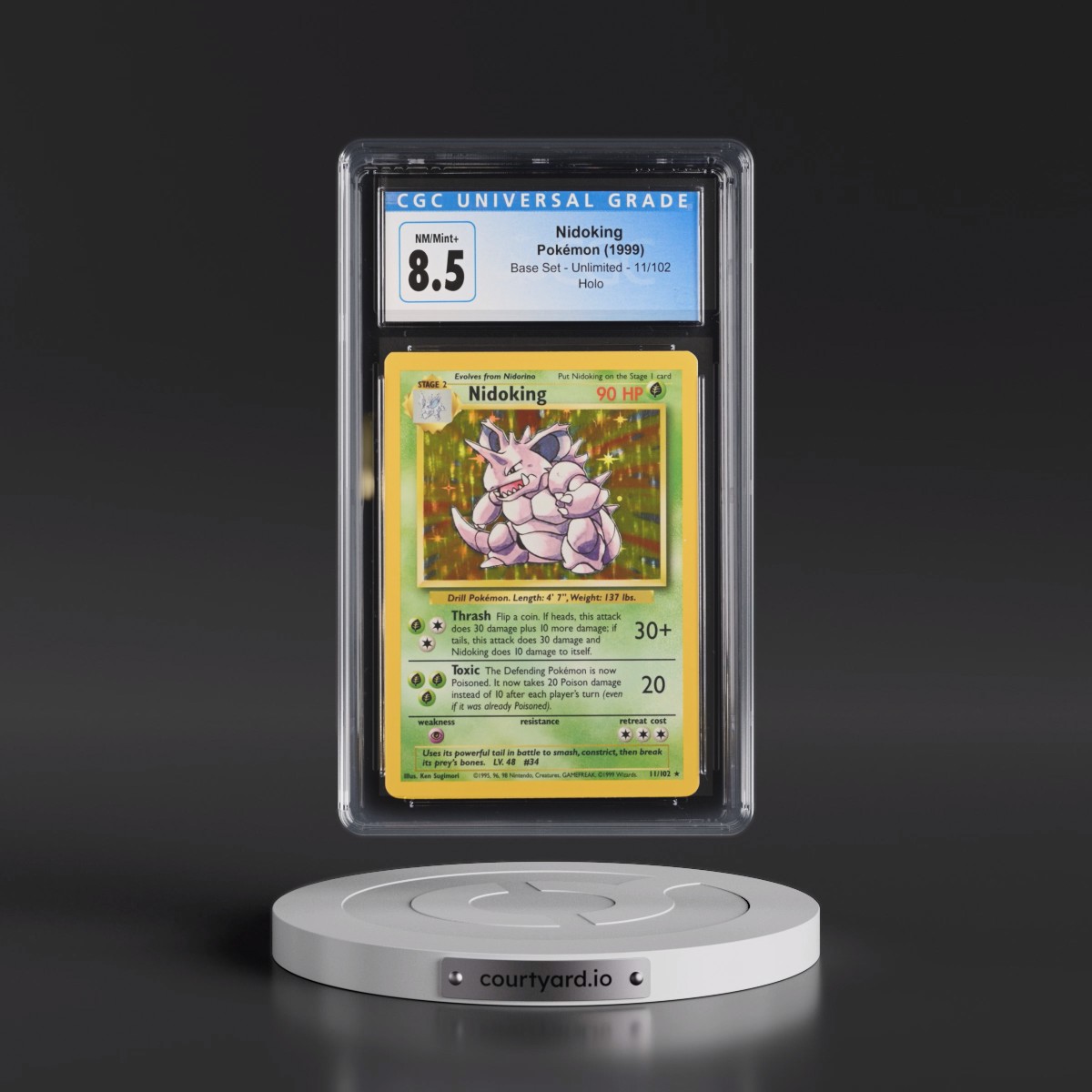 1999 Base Set #11/102 Nidoking - Holo (CGC 8.5 NM-MT+)