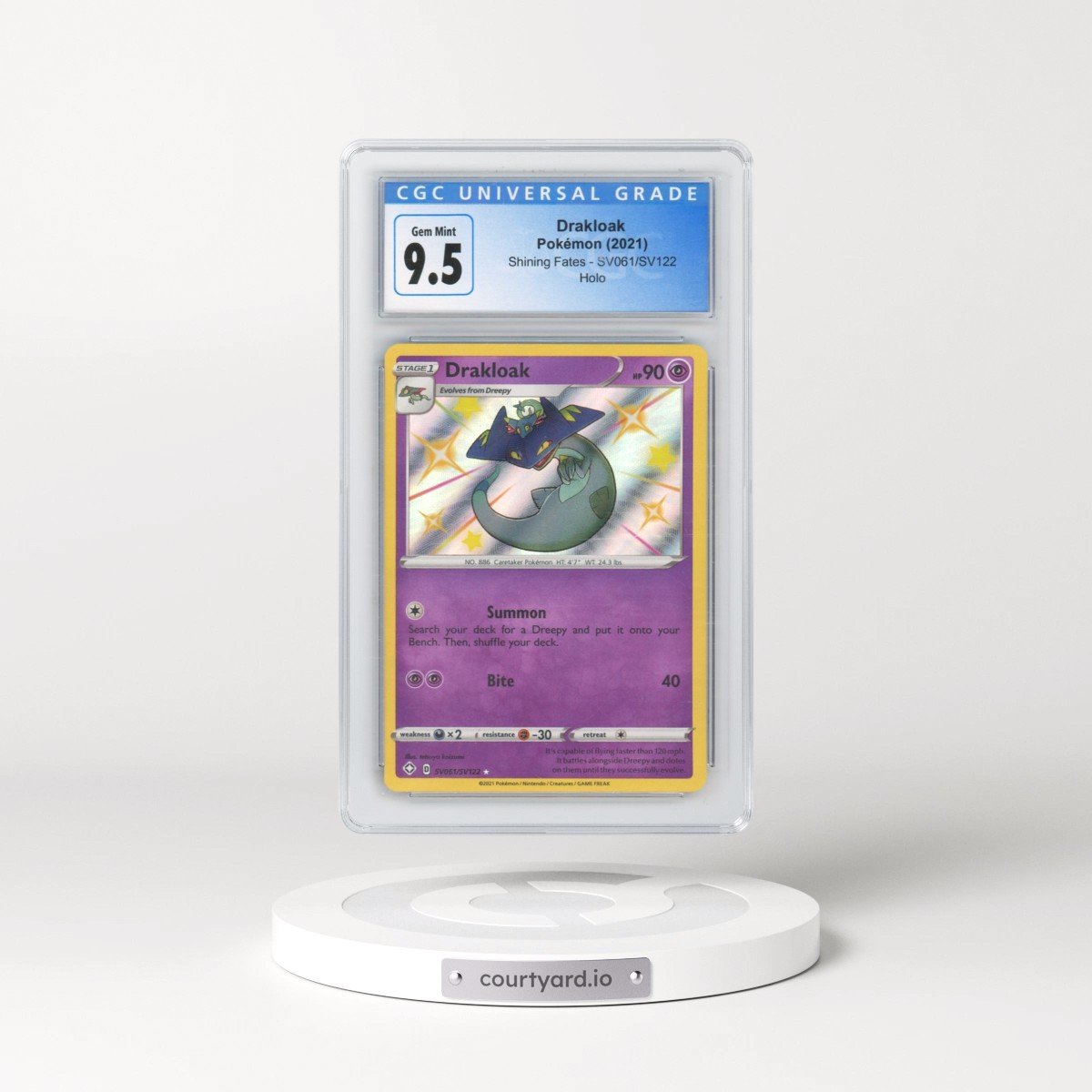 2021 Shining Fates #SV061/SV122 Drakloak - Shiny Vault Holo (CGC 10 GEM MINT)