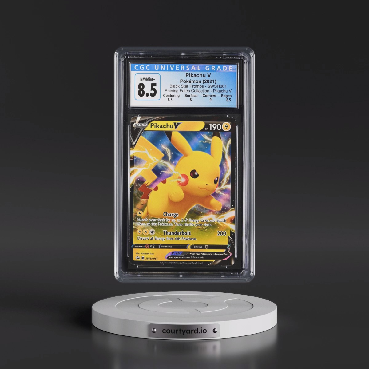 2017 Black Star Promos - Sword & Shield #SWSH061 Pikachu V - Shining Fates Pikachu V Collection (Holo) (CGC 8.5 NM-MT+)
