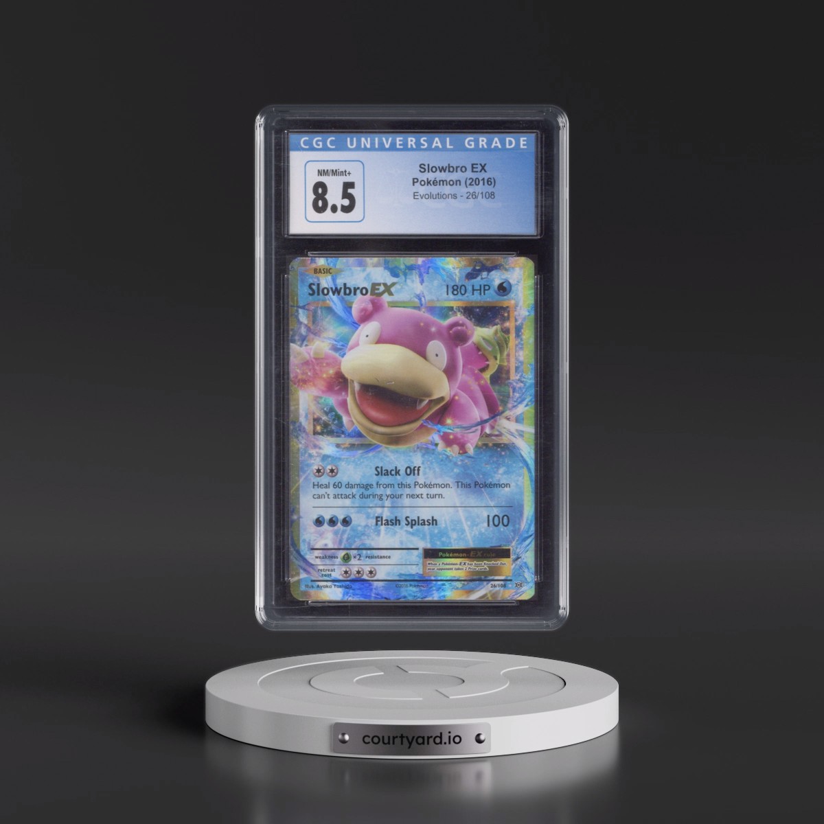 2016 Evolutions #26/108 Slowbro EX - Holo (CGC 8.5 NM-MT+)