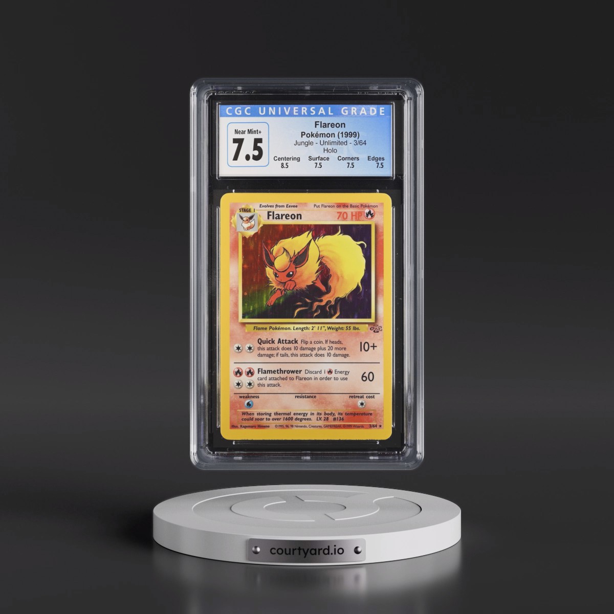 1999 Jungle #3/64 Flareon - Holo (CGC 7.5 NM+)