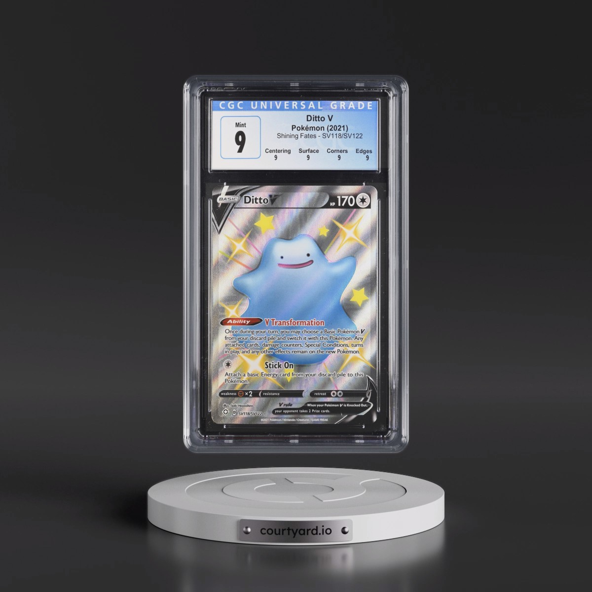 2021 Shining Fates #SV118/SV122 Ditto V - Shiny Vault Holo (CGC 9 MINT)
