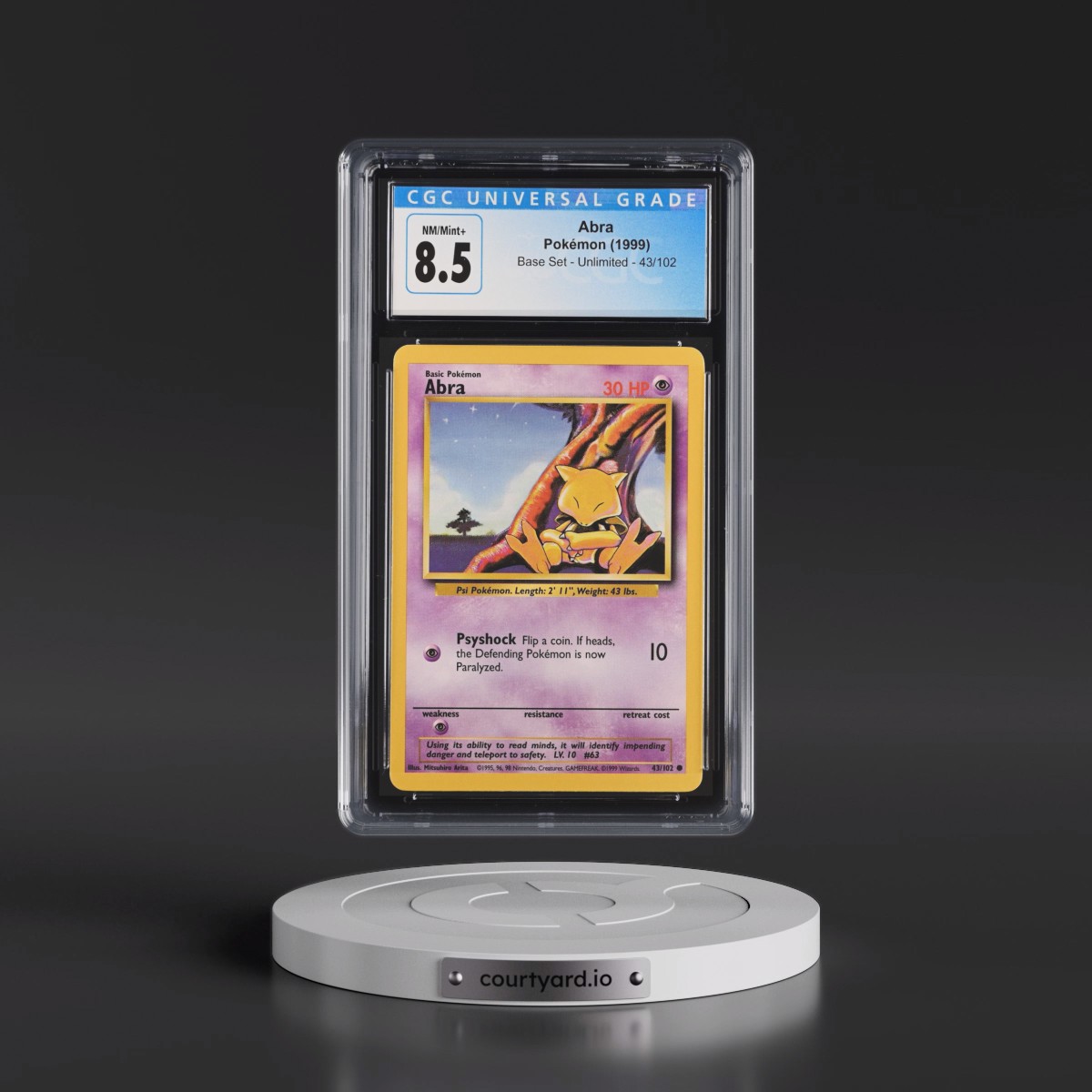 1999 Base Set #43/102 Abra (CGC 8.5 NM-MT+)