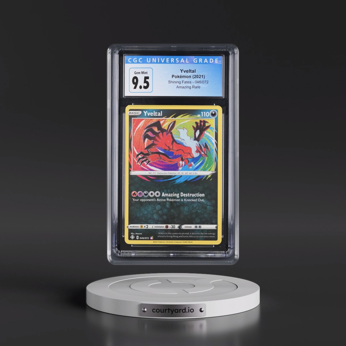 2021 Shining Fates #046/072 Yveltal - Amazing Rare Holo (CGC 10 GEM MINT)