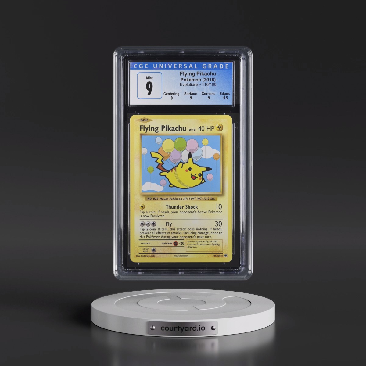 2016 Evolutions #110/108 Flying Pikachu - Secret Rare (CGC 9 MINT)