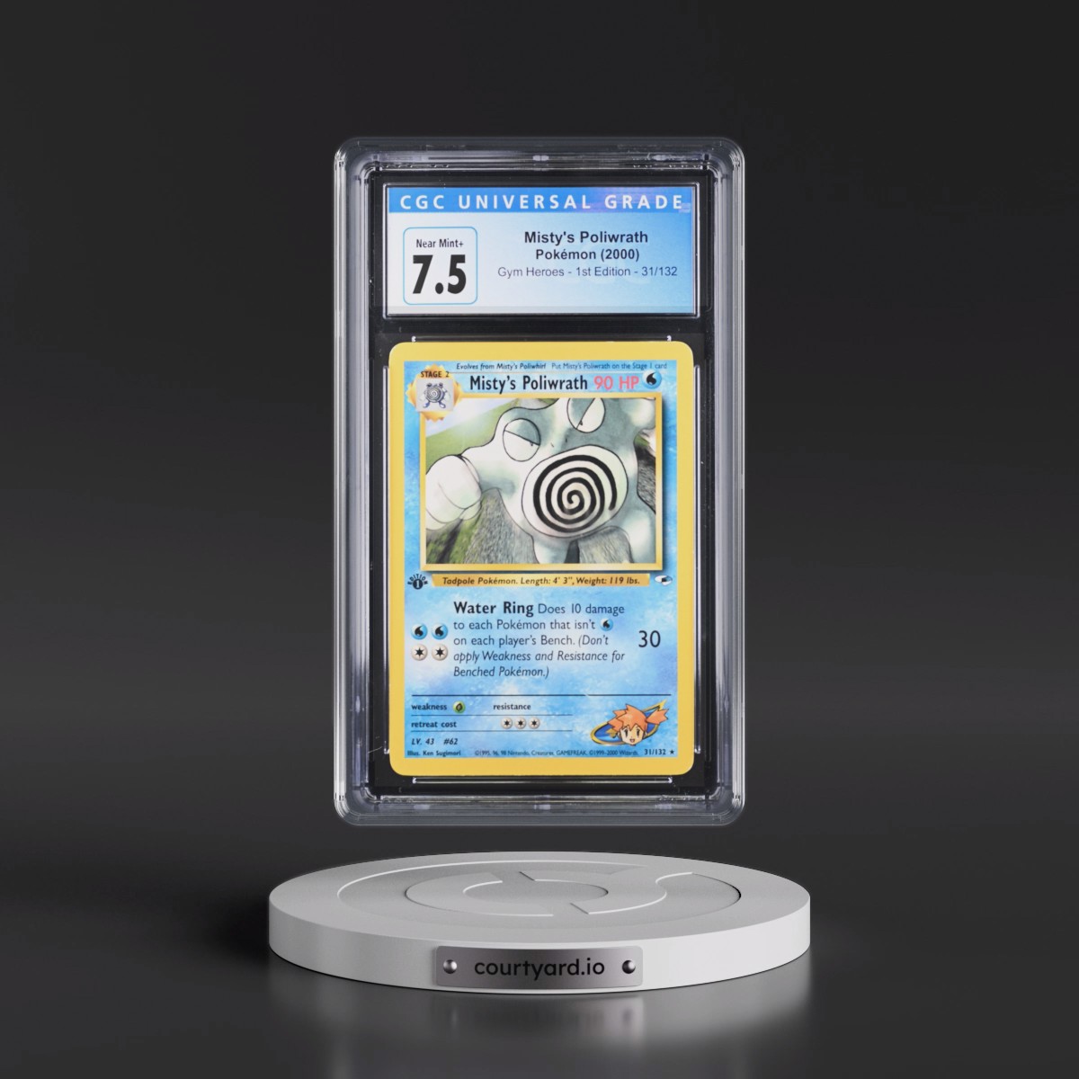 2000 Gym Heroes Misty's Poliwrath - 1st Edition #31/132 CGC 7.5