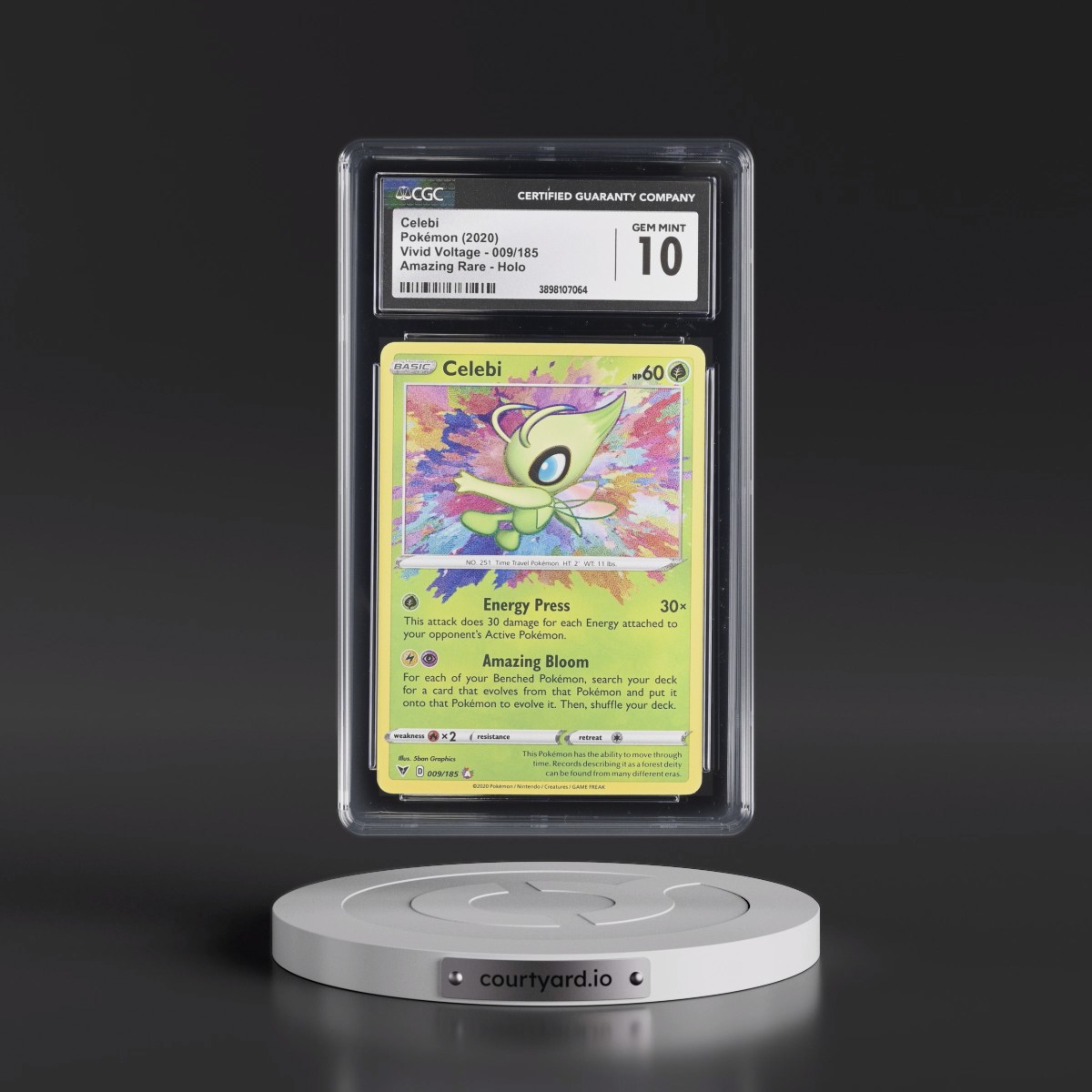 2020 Vivid Voltage #009/185 Celebi - Amazing Rare Holo (CGC 10 GEM MINT)