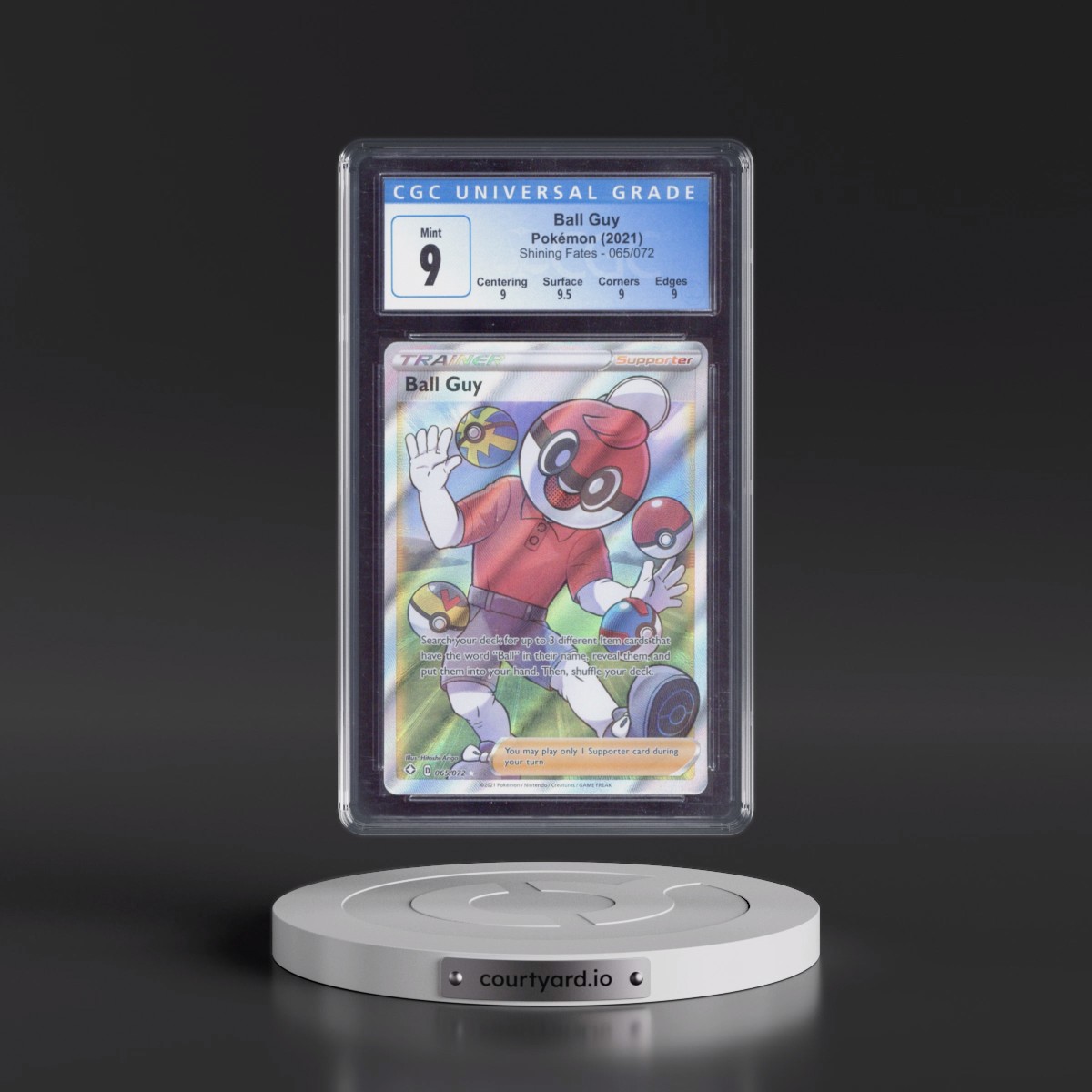 2021 Shining Fates #065/072 Ball Guy - Ultra Rare Holo (CGC 9 MINT)