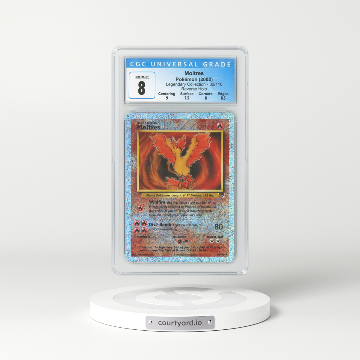2002 Legendary Collection #30 Moltres - Holo (CGC 8 NM-MT)