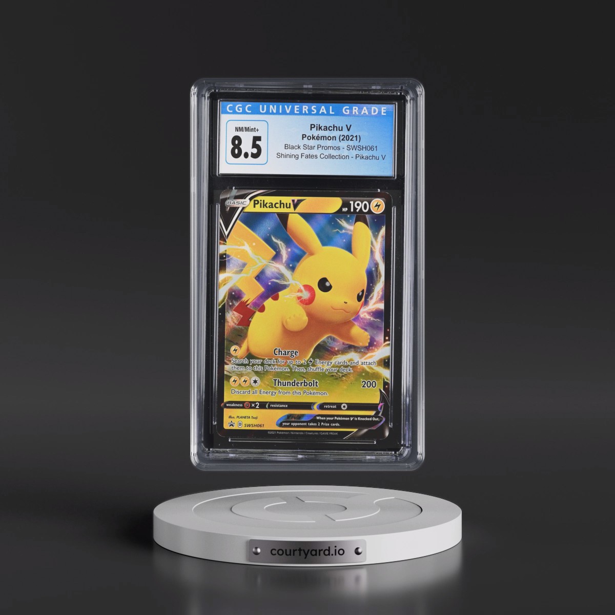 2017 Black Star Promos - Sword & Shield #SWSH061 Pikachu V - Shining Fates Pikachu V Collection (Holo) (CGC 8.5 NM-MT+)