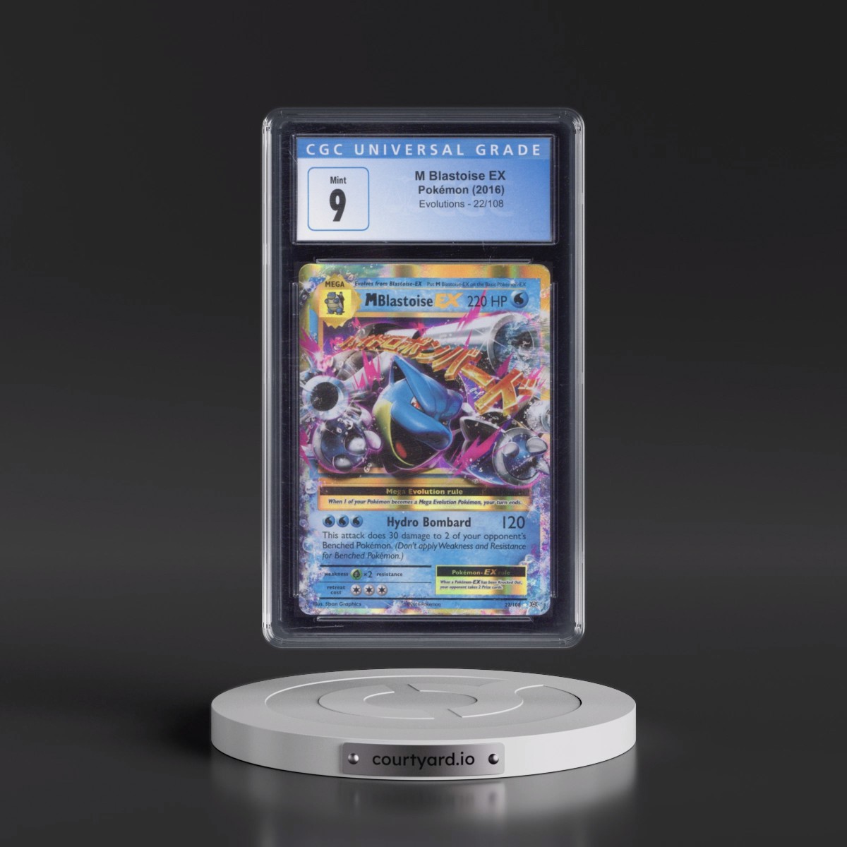 2016 Evolutions #22/108 M Blastoise EX - Holo (CGC 9 MINT)