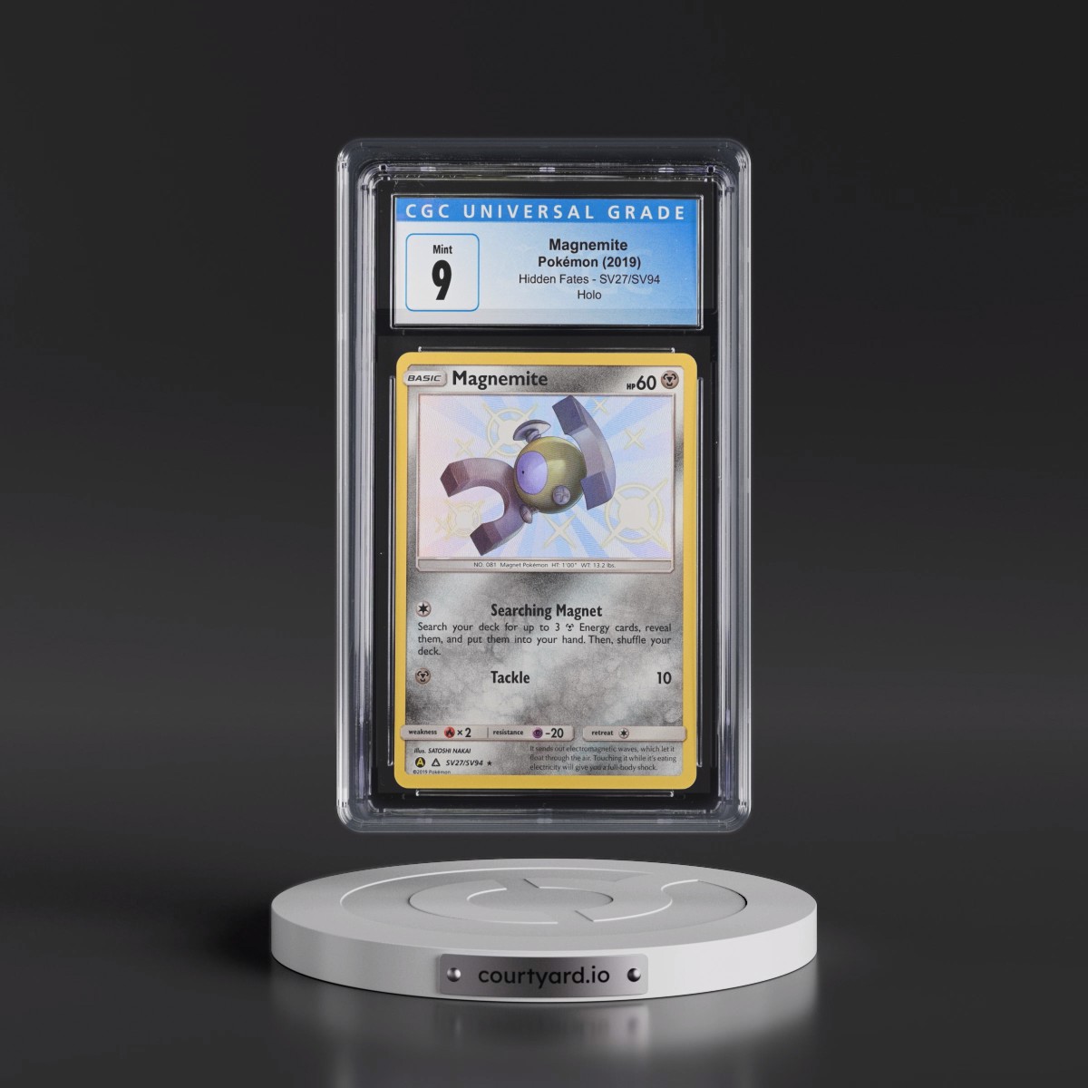 2019 Hidden Fates #SV27/SV94 Magnemite - Shiny Vault Holo (CGC 9 MINT)