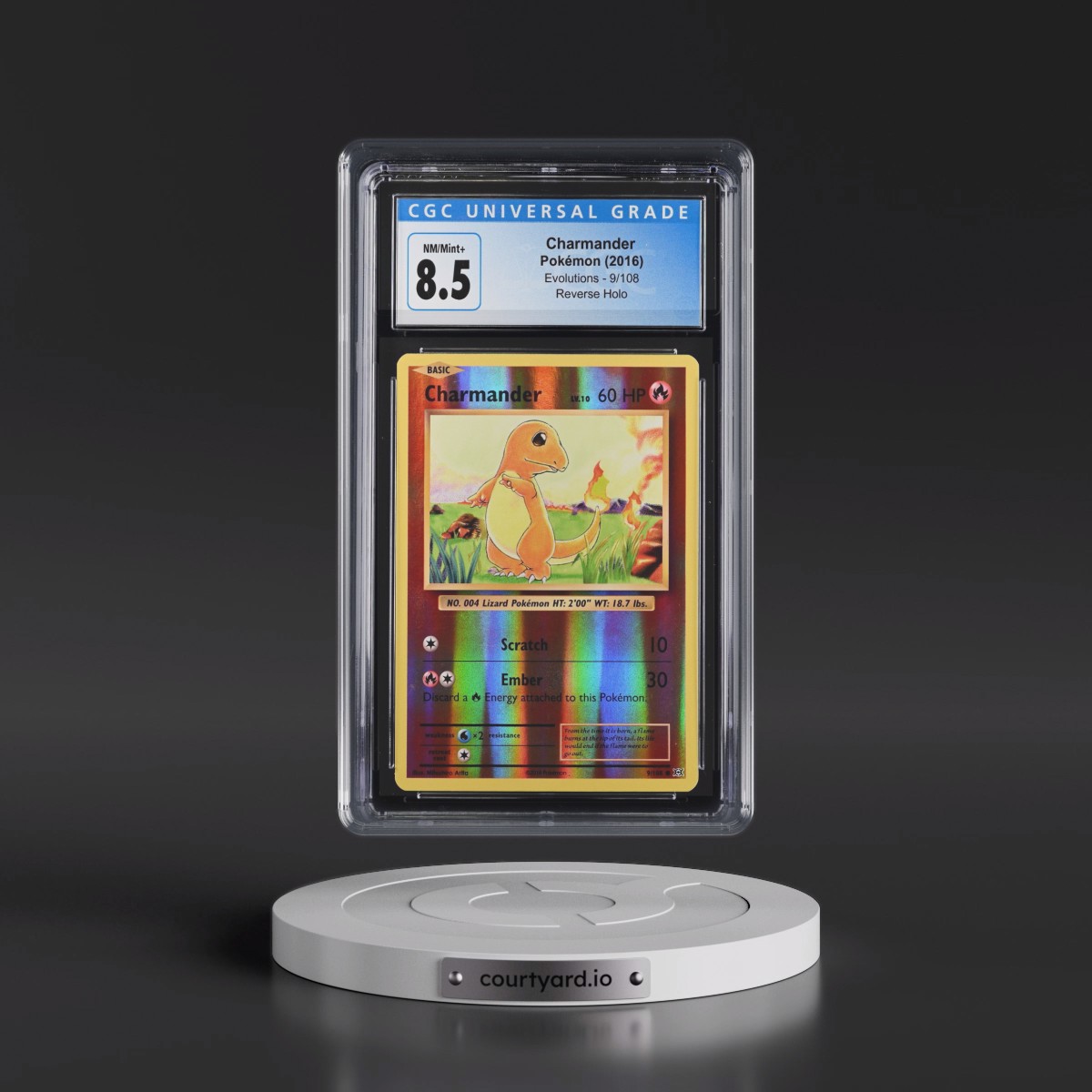 2016 Evolutions #9/108 Charmander - Reverse Holo (CGC 8.5 NM-MT+)