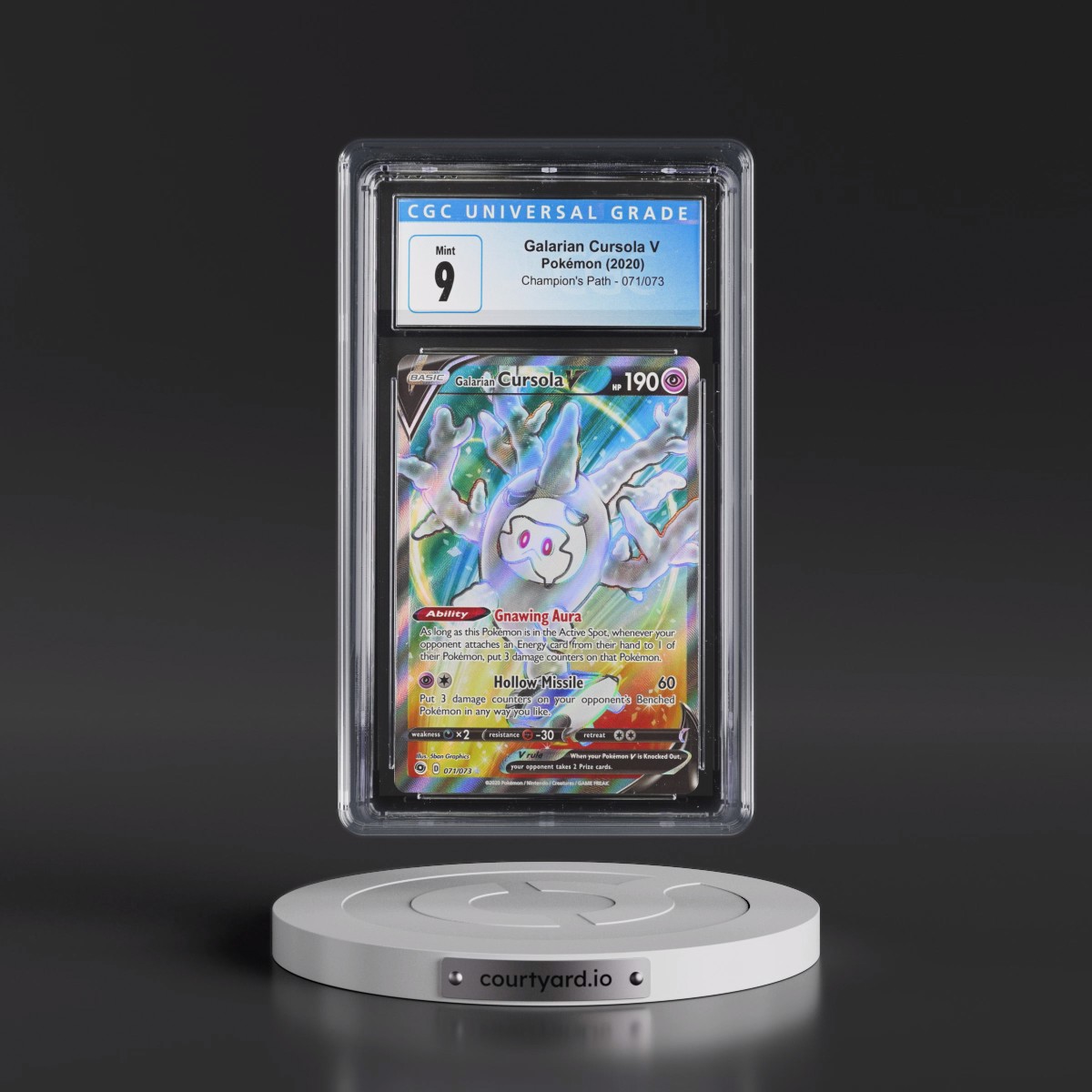 2020 Champion's Path #071/073 Galarian Cursola V - Ultra Rare Holo (CGC 9 MINT)