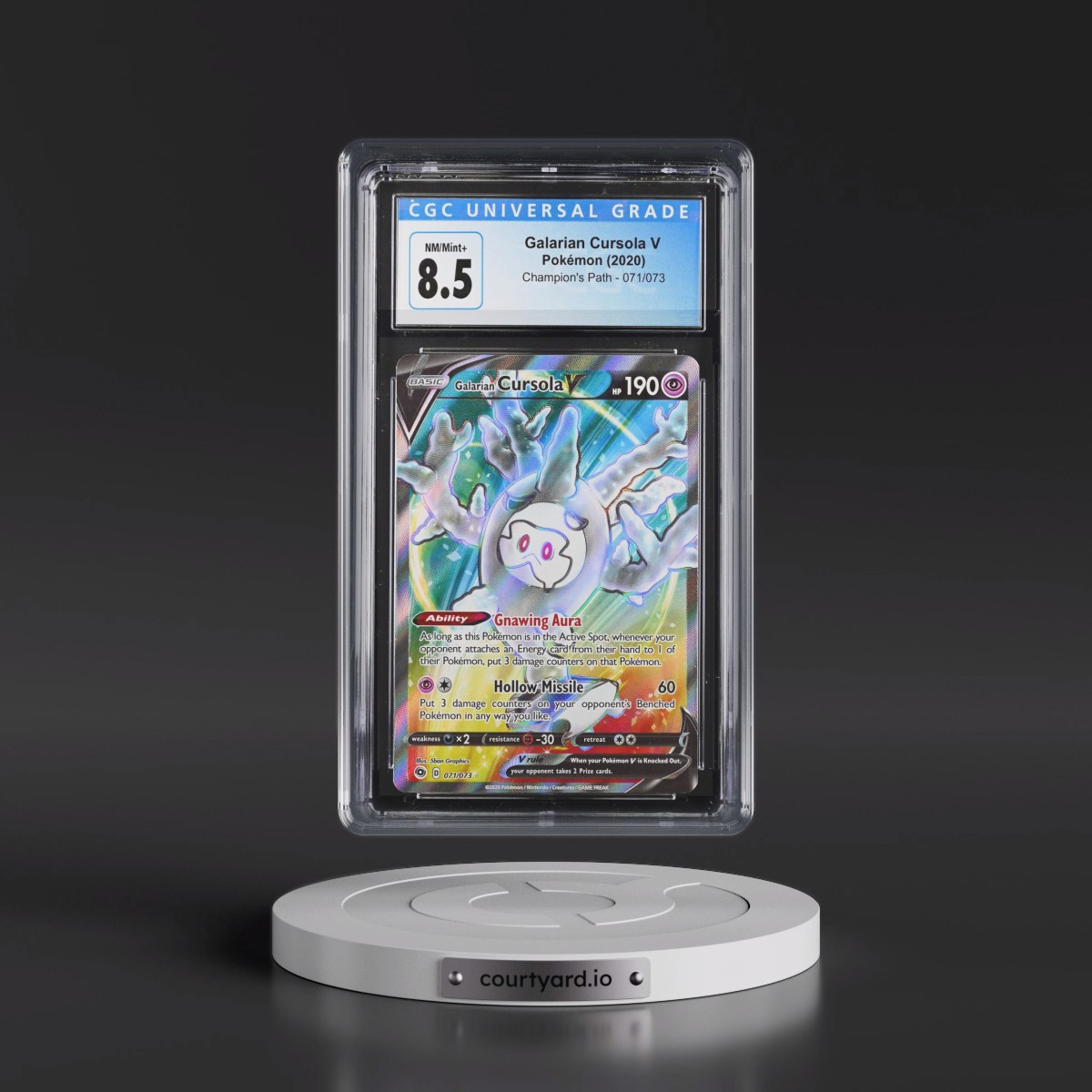 2020 Champion's Path #071/073 Galarian Cursola V - Ultra Rare Holo (CGC 8.5 NM-MT+)