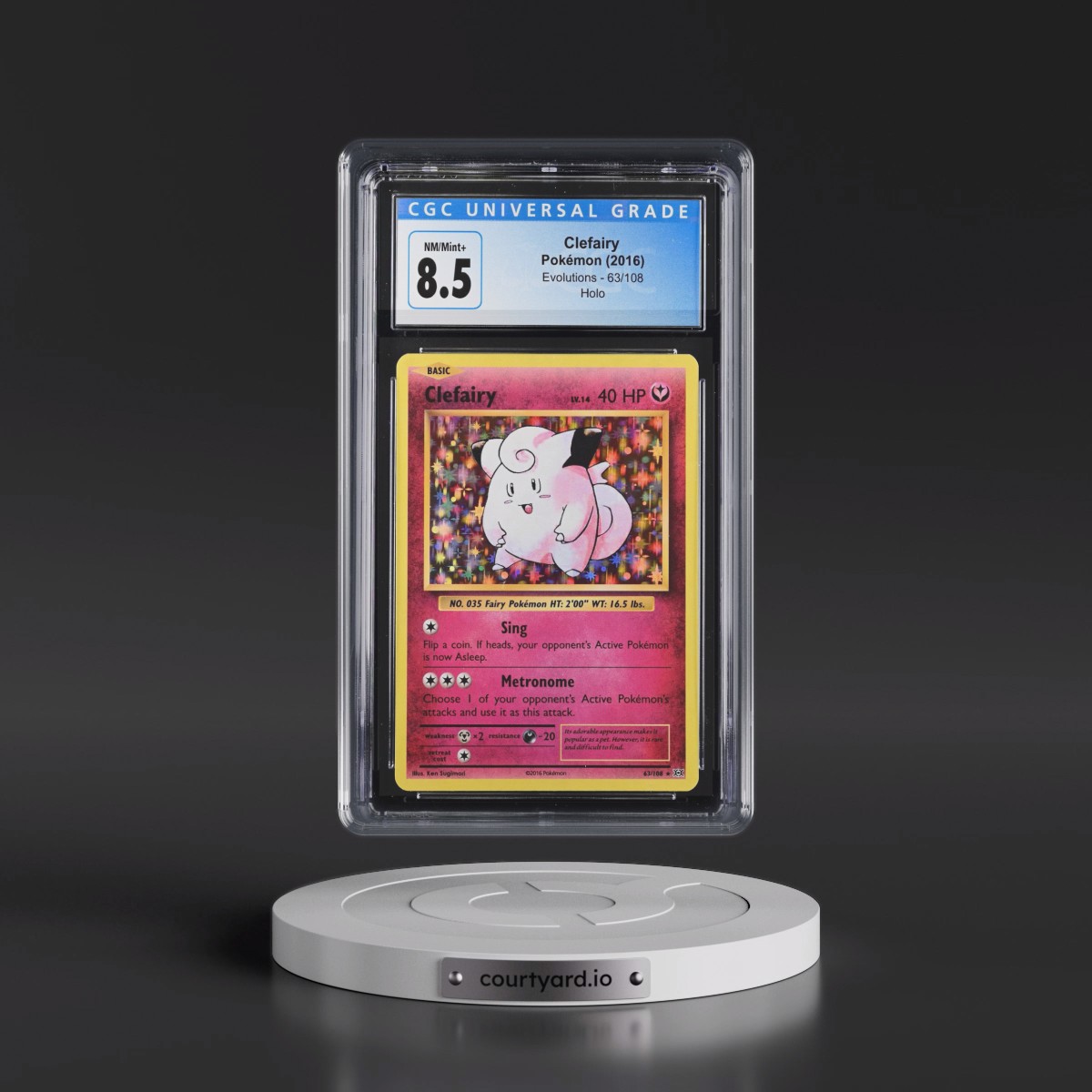 2016 Evolutions #63/108 Clefairy - Holo (CGC 8.5 NM-MT+)