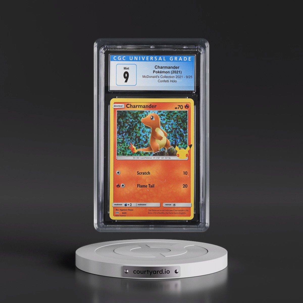 2021 McDonald's Collection 2021 #9/25 Charmander - Confetti Holo (CGC 9 MINT)