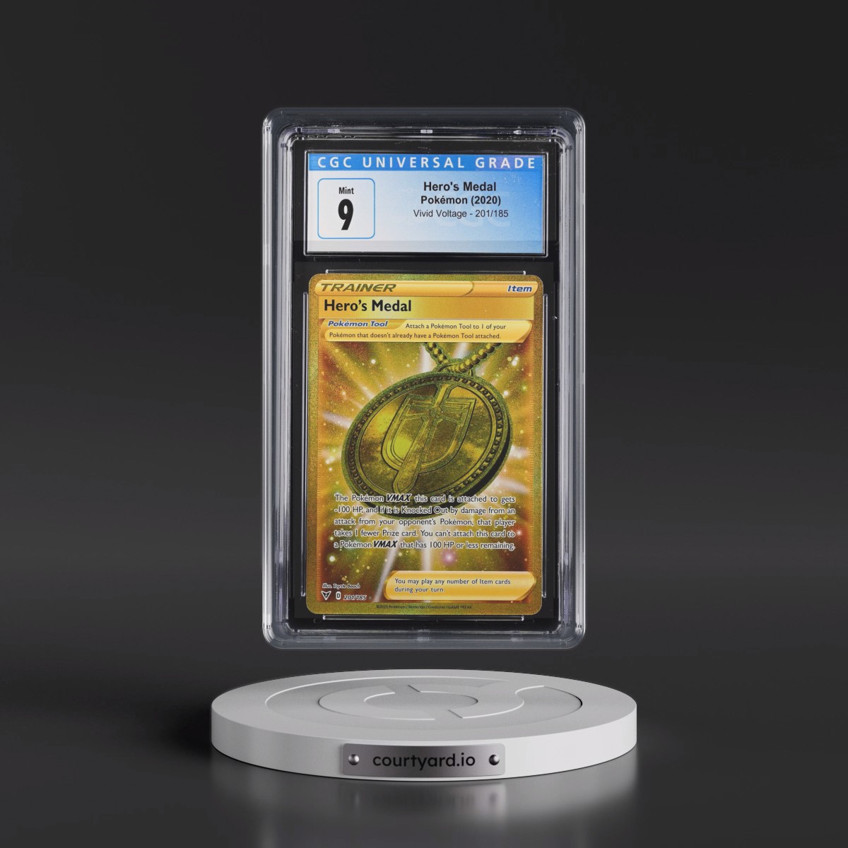 2020 Vivid Voltage #201/185 Hero's Medal - Secret Rare Holo (CGC 9 MINT)