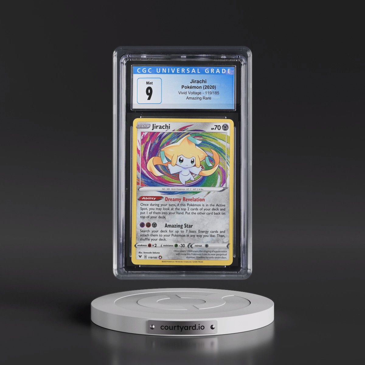 2020 Vivid Voltage #119/185 Jirachi - Amazing Rare Holo (CGC 9 MINT)