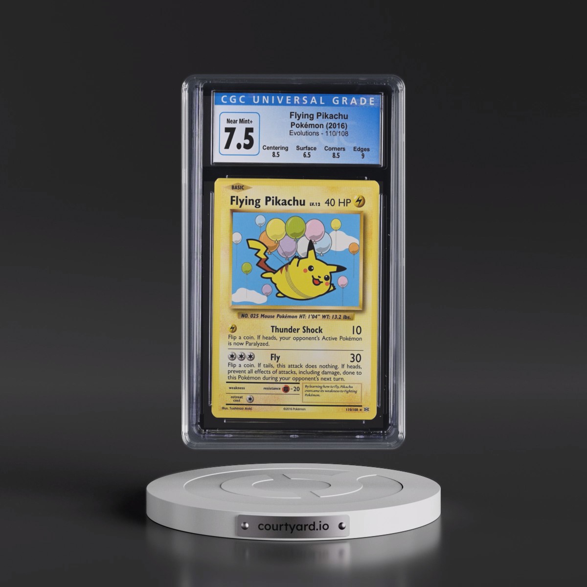 2016 Evolutions Flying Pikachu - Secret Rare #110/108 CGC 7.5