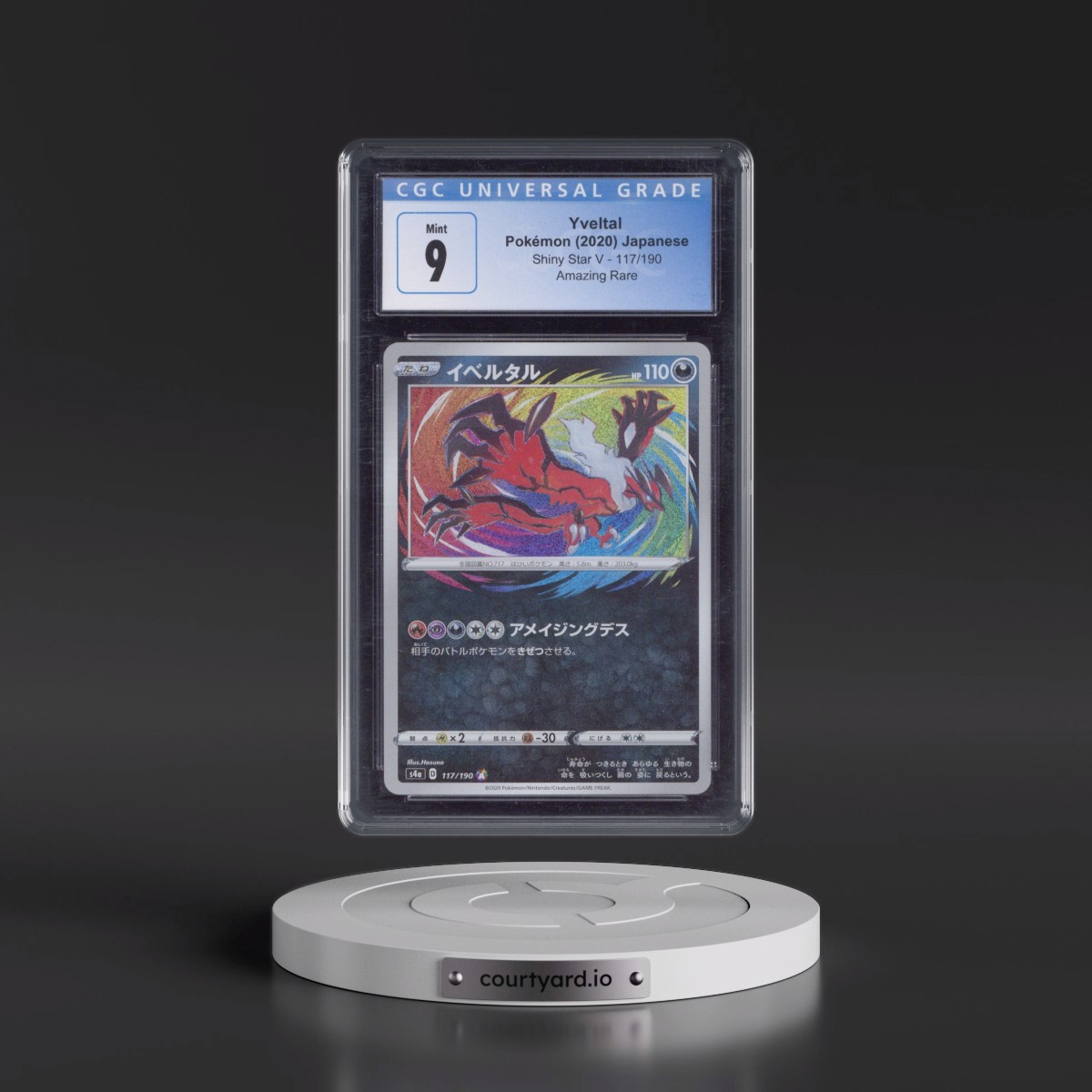 2020 Shiny Star V #117/190 Yveltal - Amazing Rare Holo (CGC 9 MINT)
