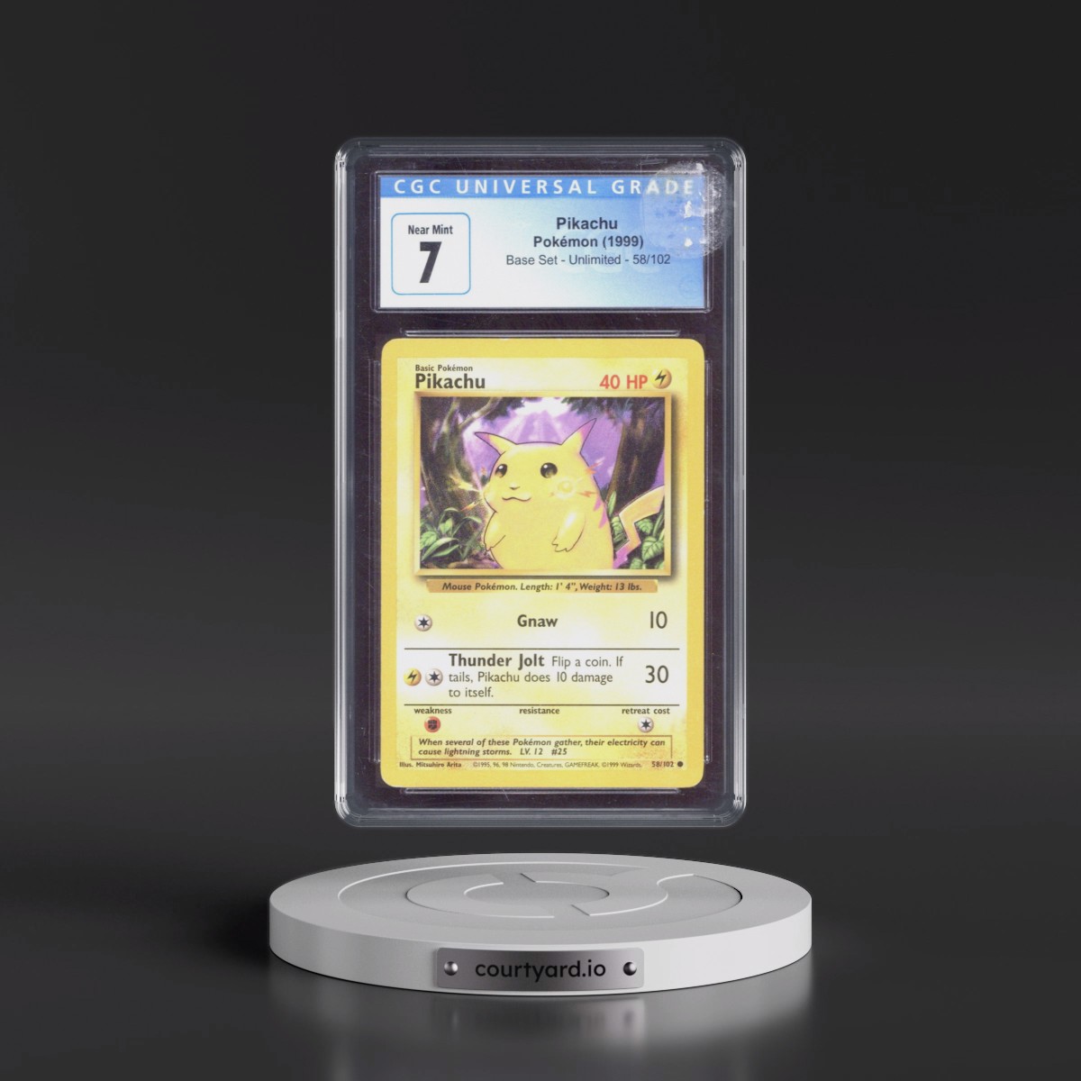1999 Base Set #58/102 Pikachu - Yellow Cheeks (CGC 7 NM)