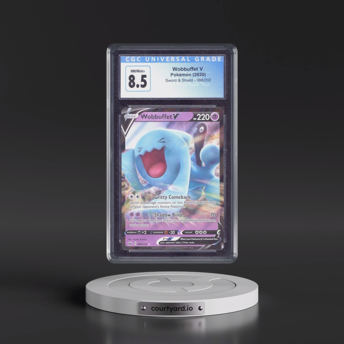2020 Sword & Shield #086/202 Wobbuffet V - Holo (CGC 8.5 NM-MT+)