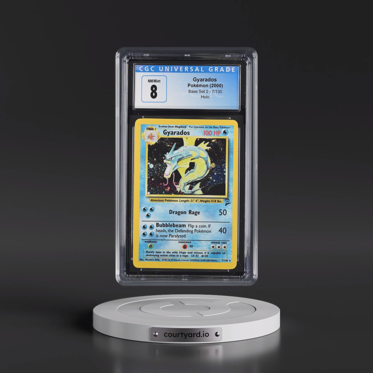 2000 Base Set 2 #7/130 Gyarados - Holo (CGC 8 NM-MT)