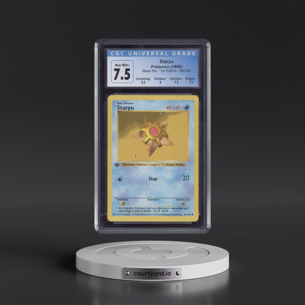 1999 Base Set #65/102 Staryu - 1st Edition 1st Edition (CGC 7.5 NM+)