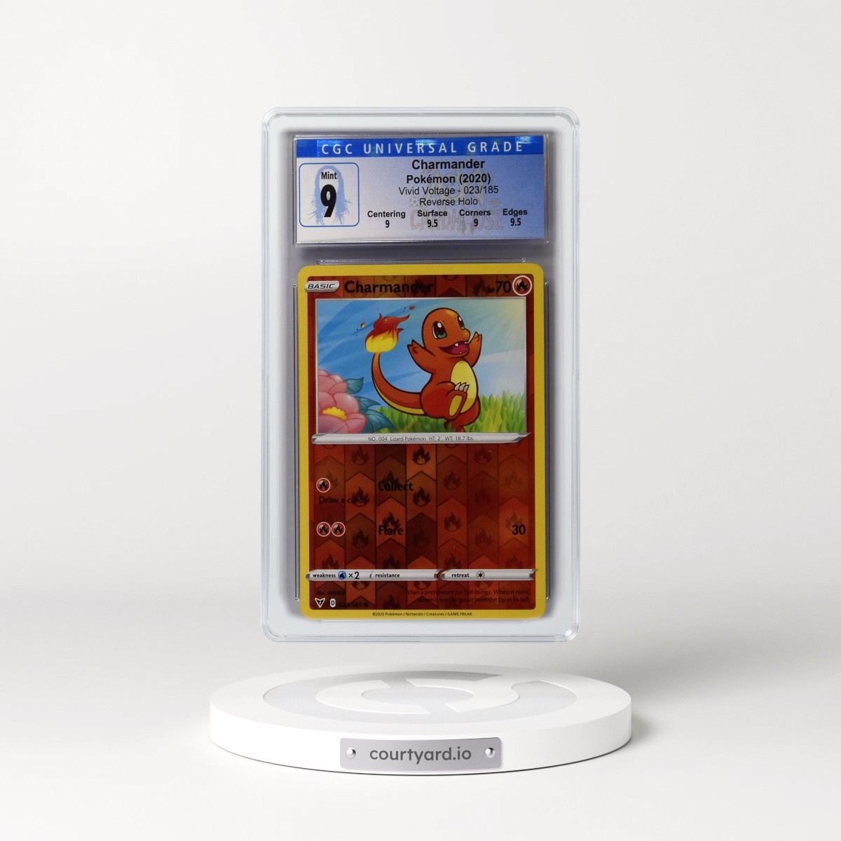 2020 Vivid Voltage #023/185 Charmander - Reverse Holo (Plain Holo with Energy Symbols) (CGC 9 MINT)