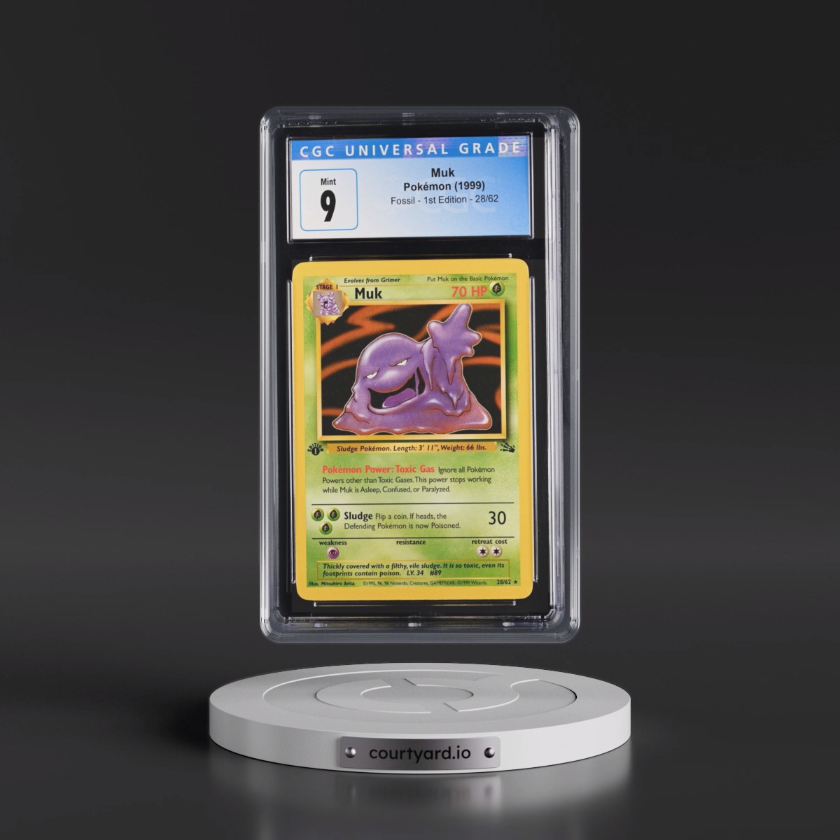 1999 Fossil #28/62 Muk - 1st Edition 1st Edition (CGC 9 MINT)