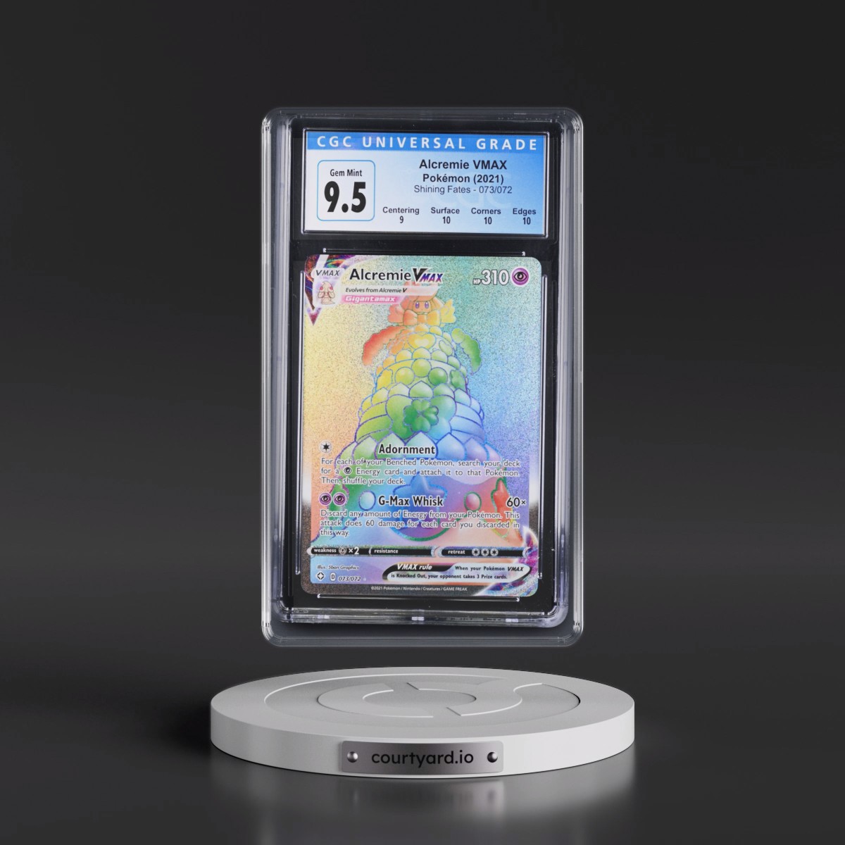 2021 Shining Fates #073/072 Alcremie VMAX - Rainbow Rare Holo (CGC 10 GEM MINT)