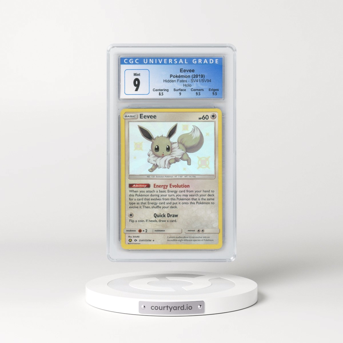2019 Hidden Fates #SV41/SV94 Eevee - Shiny Vault Holo (CGC 9 MINT)