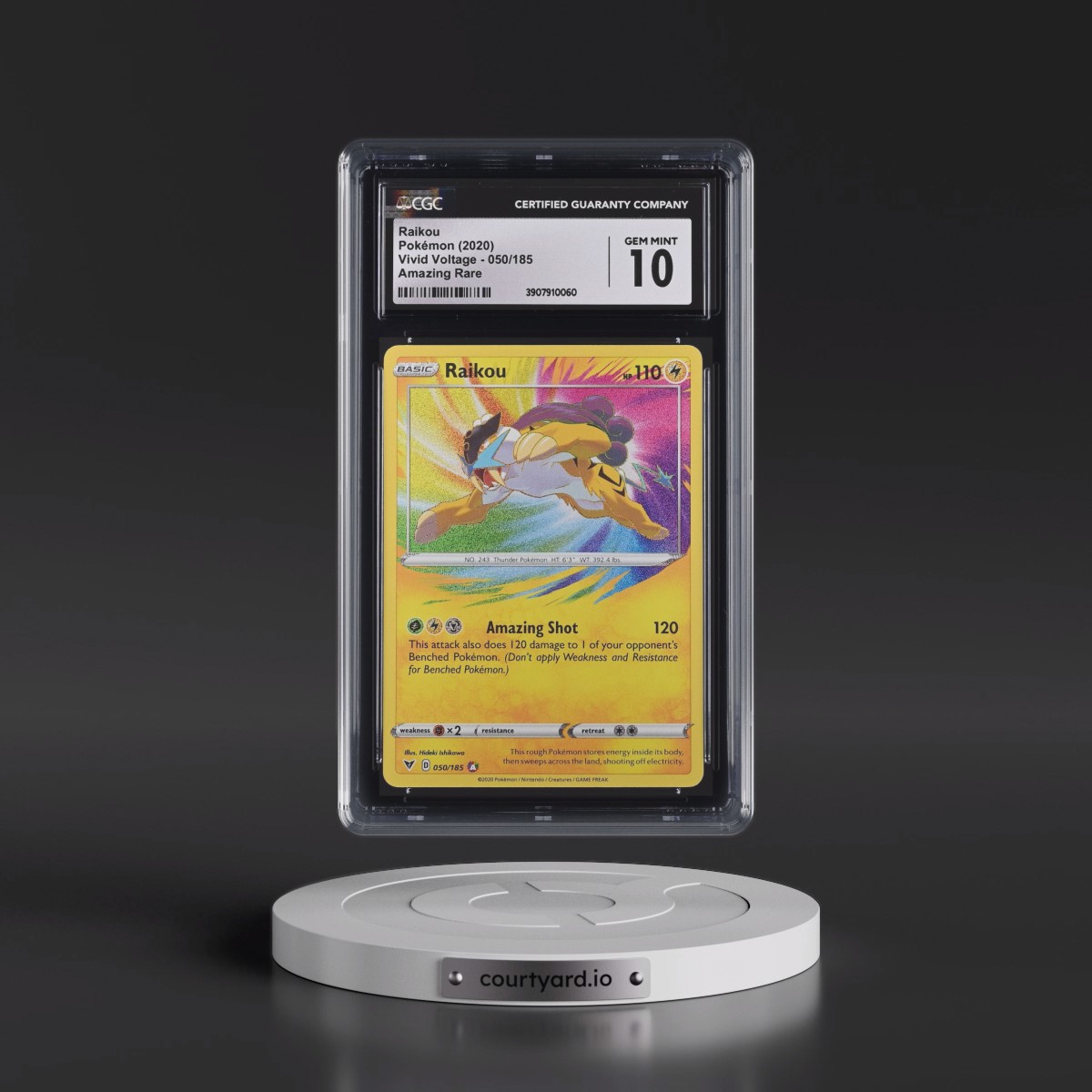 2020 Vivid Voltage #050/185 Raikou - Amazing Rare Holo (CGC 10 GEM MINT)
