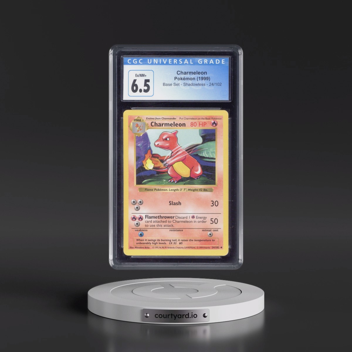 1999 Base Set #24/102 Charmeleon - Shadowless Shadowless (CGC 6.5 EX-NM+)