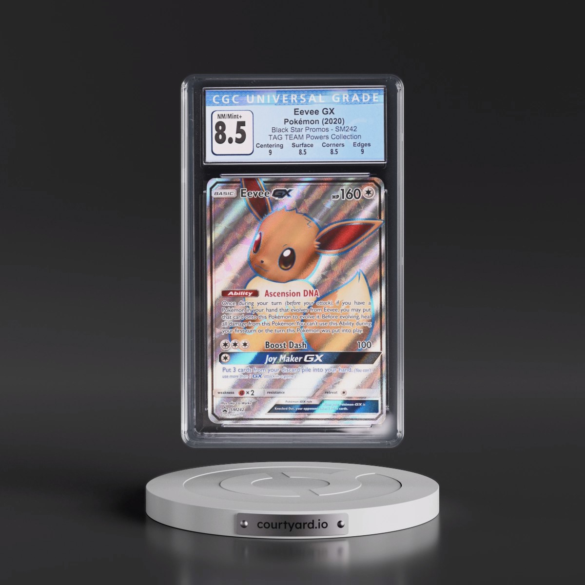 2016 Black Star Promos - Sun & Moon #SM242 Eevee GX - TAG TEAM Powers Collection (Holo) (CGC 8.5 NM-MT+)