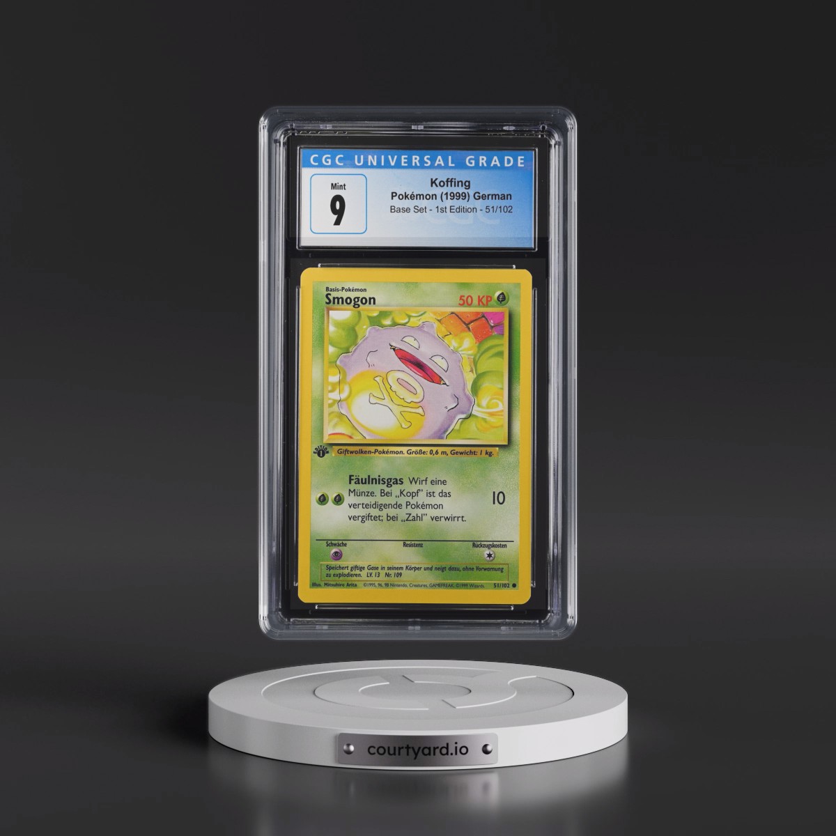 1999 Base Set #51/102 Koffing (Smogon) - 1st Edition 1st Edition (CGC 9 MINT)