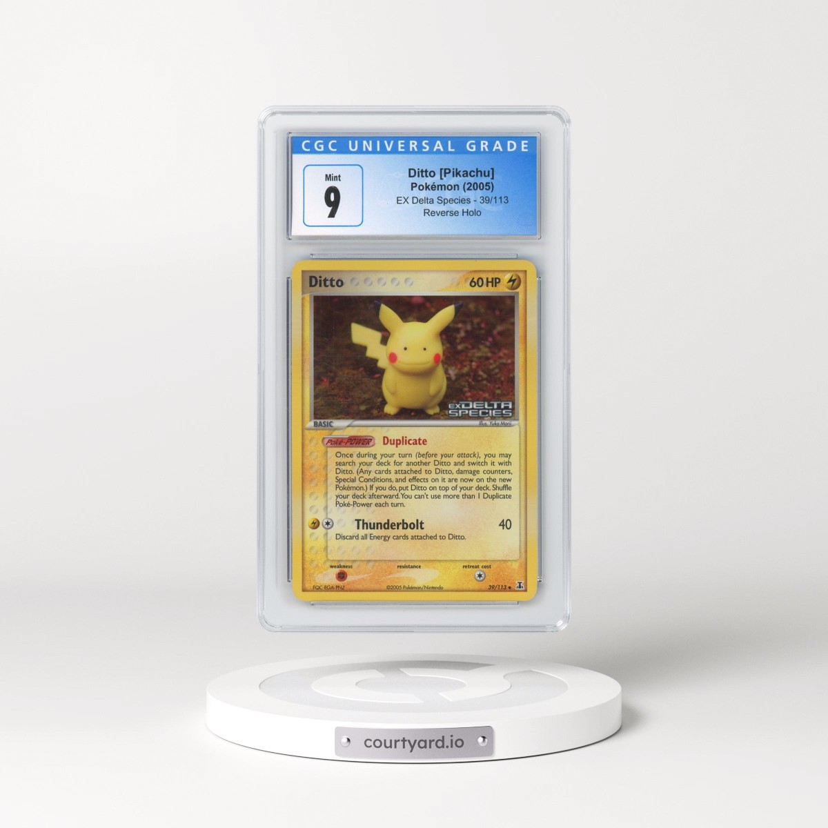 2005 EX Delta Species #39/113 Ditto [Pikachu] - Reverse Holo (CGC 9 MINT)