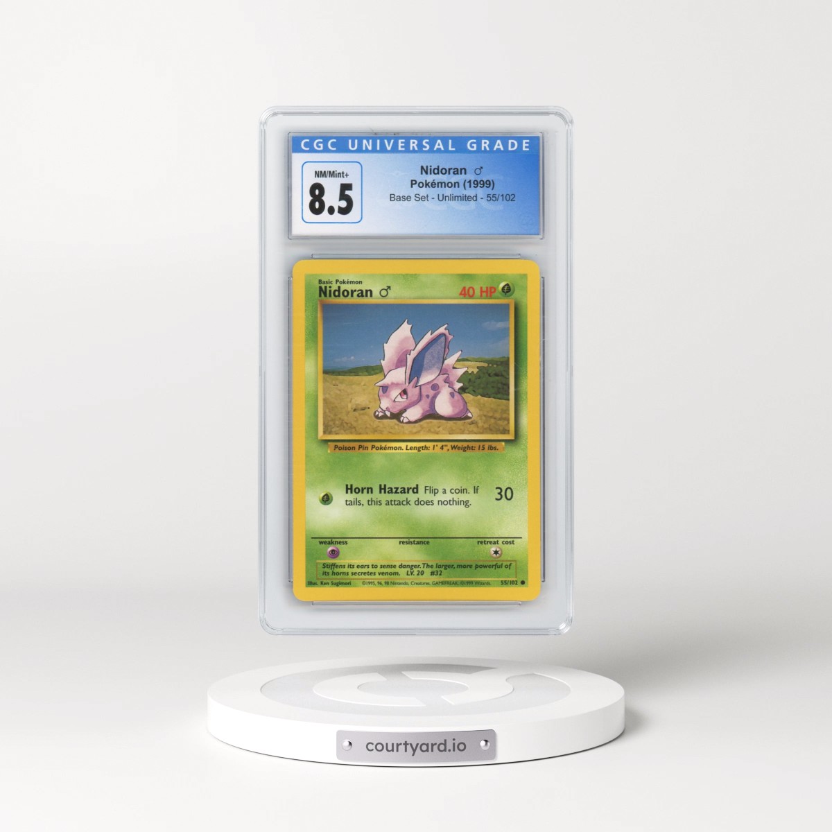 1999 Base Set #55/102 Nidoran â?? (CGC 8.5 NM-MT+)