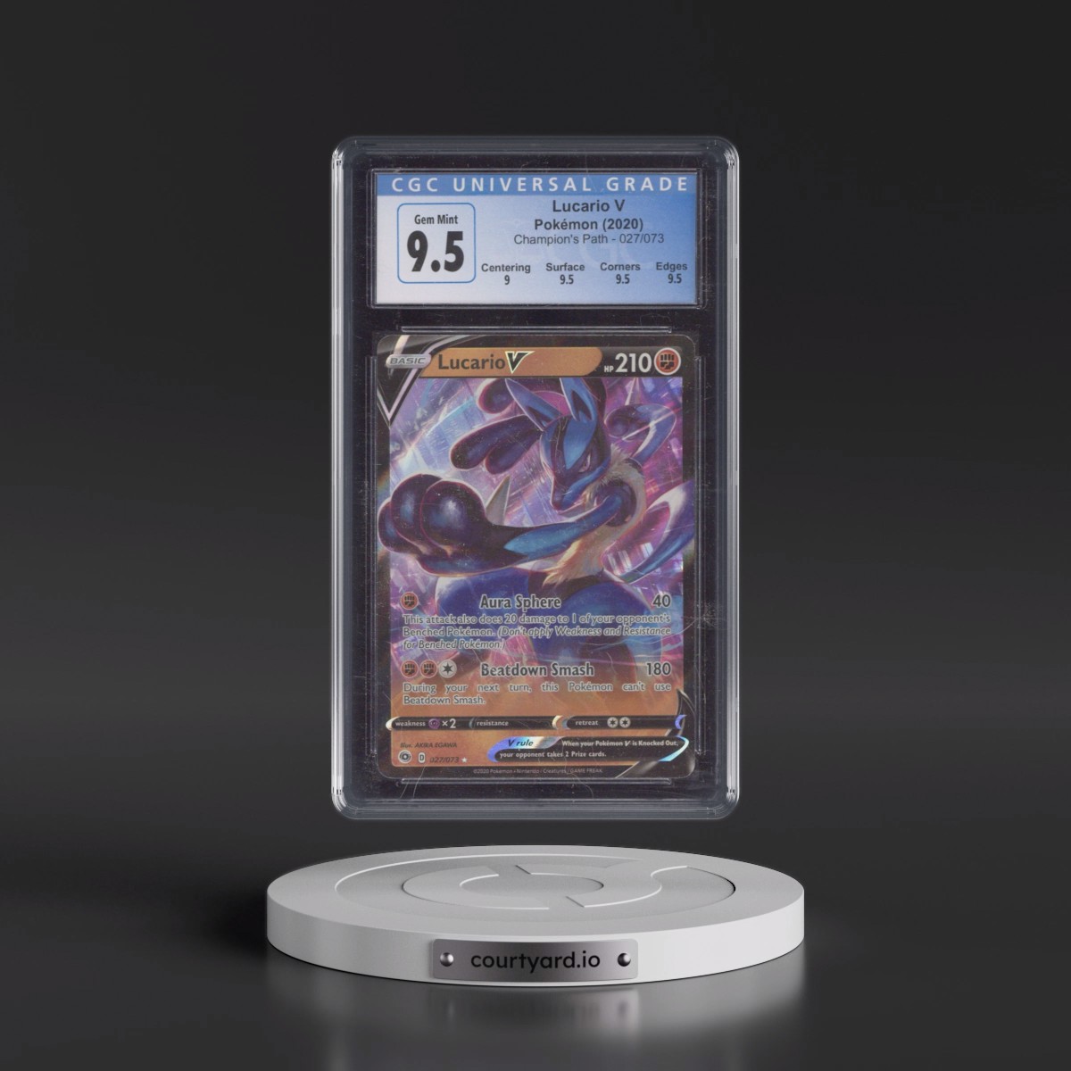 2020 Champion's Path Lucario V - Holo #027/073 CGC 10