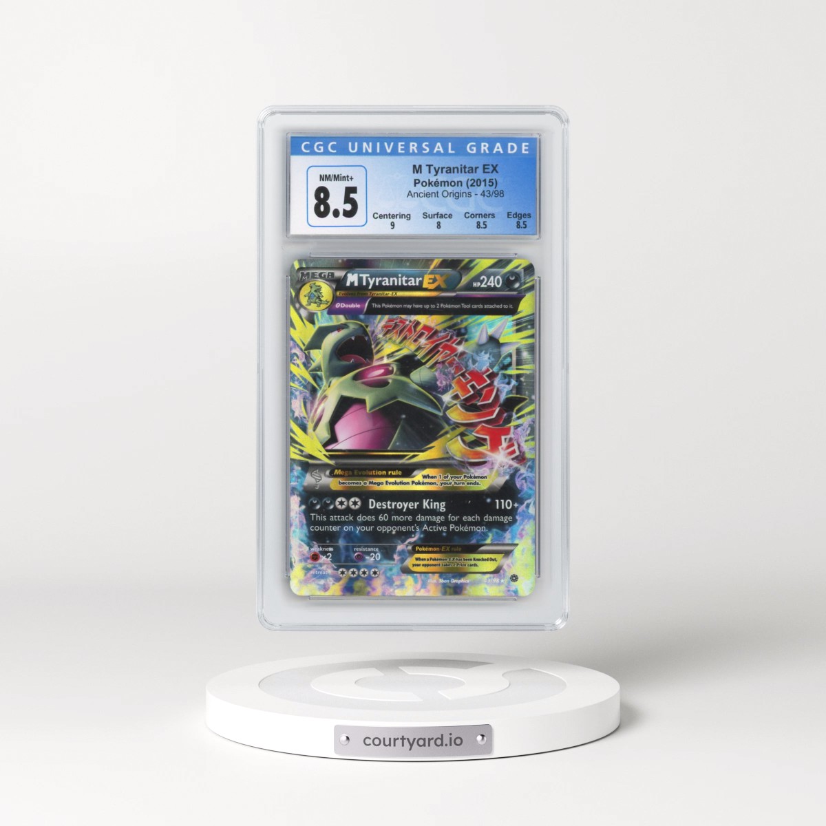 2015 Ancient Origins #43/98 M Tyranitar EX - Holo (CGC 8.5 NM-MT+)