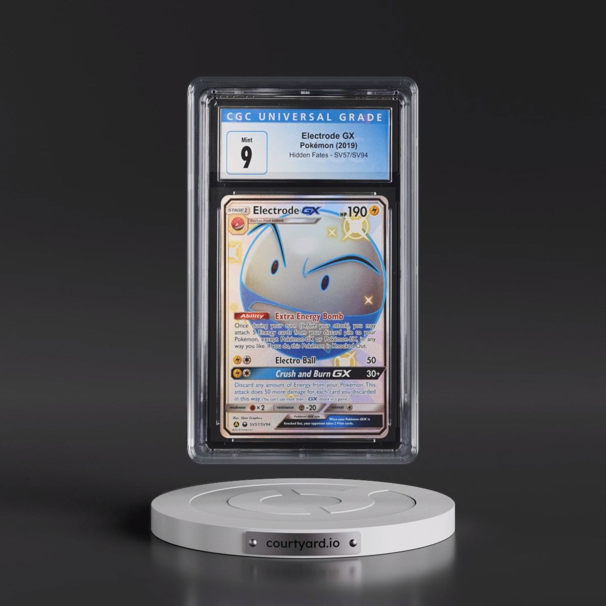2019 Hidden Fates #SV57/SV94 Electrode GX - Shiny Vault Holo (CGC 9 MINT)