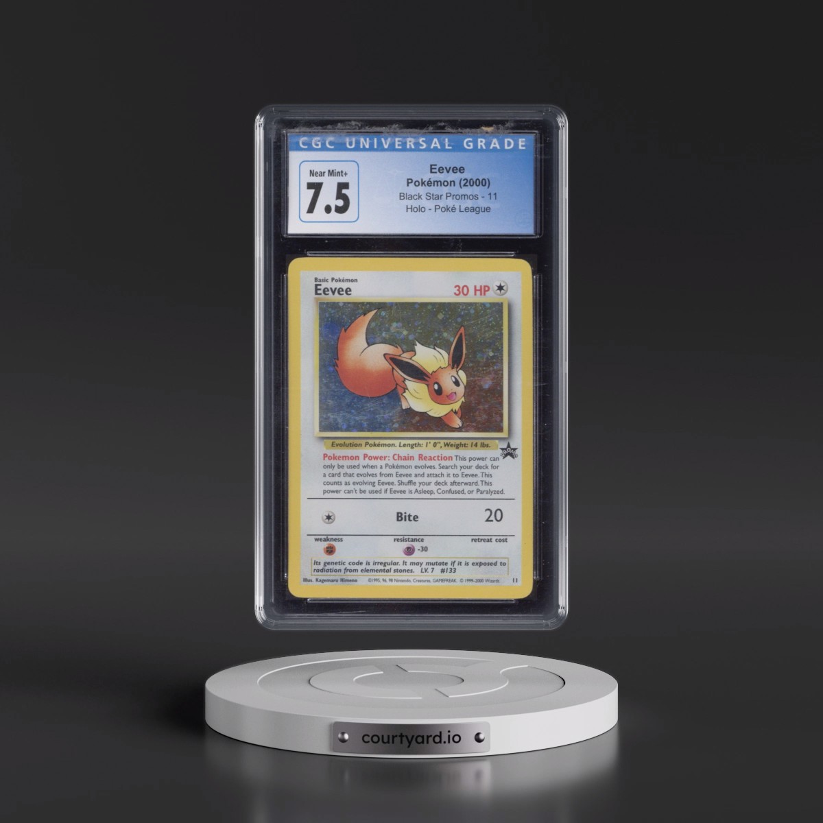 1999 Black Star Promos #11 Eevee - Pokémon League (Holo) (CGC 7.5 NM+)