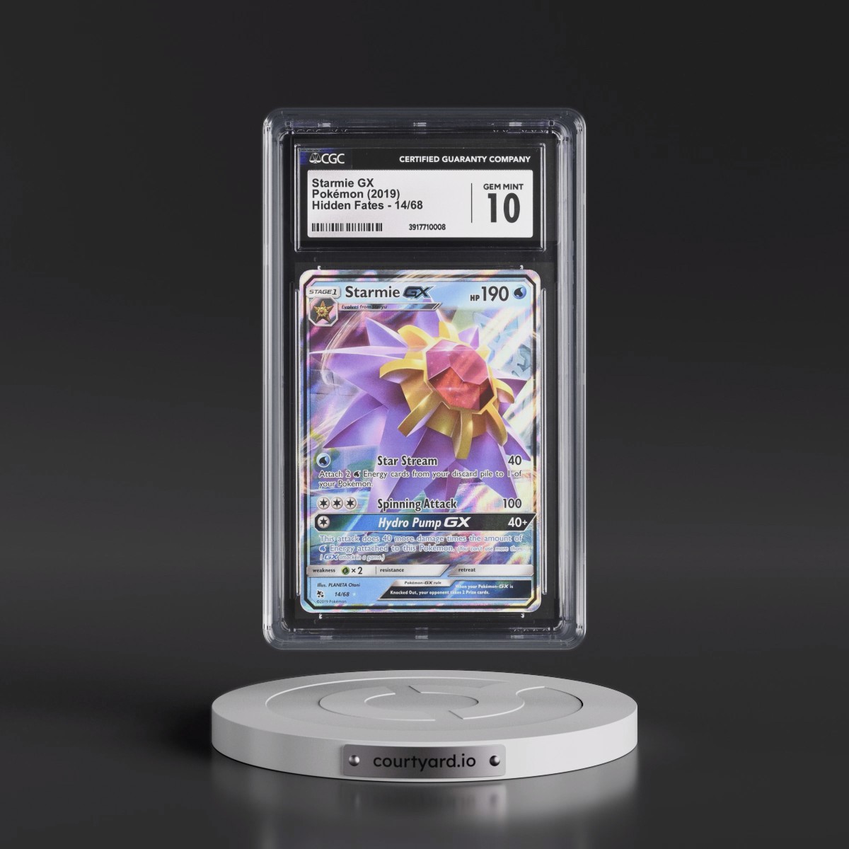 2019 Hidden Fates #14/68 Starmie GX - Holo (CGC 10 GEM MINT)