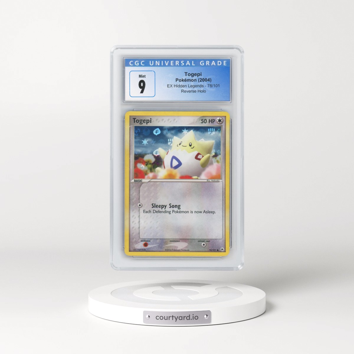 2004 EX Hidden Legends #78/101 Togepi - Reverse Holo (CGC 9 MINT)
