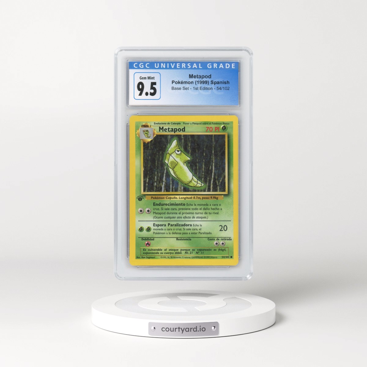 1999 Base Set #54/102 Metapod - 1st Edition (CGC 10 GEM MINT)
